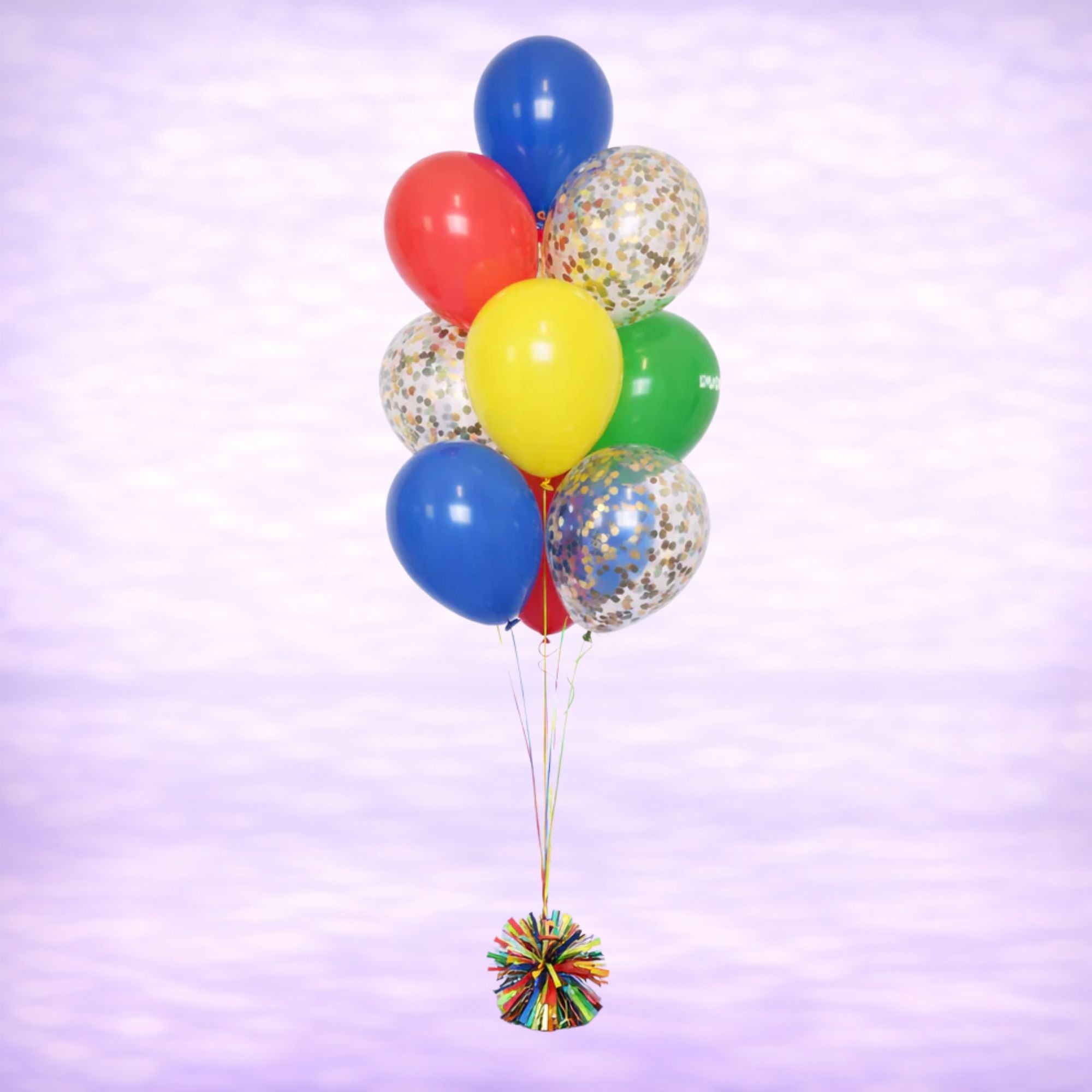 Mario Inspired Confetti Balloon Bouquet- 10 Balloons