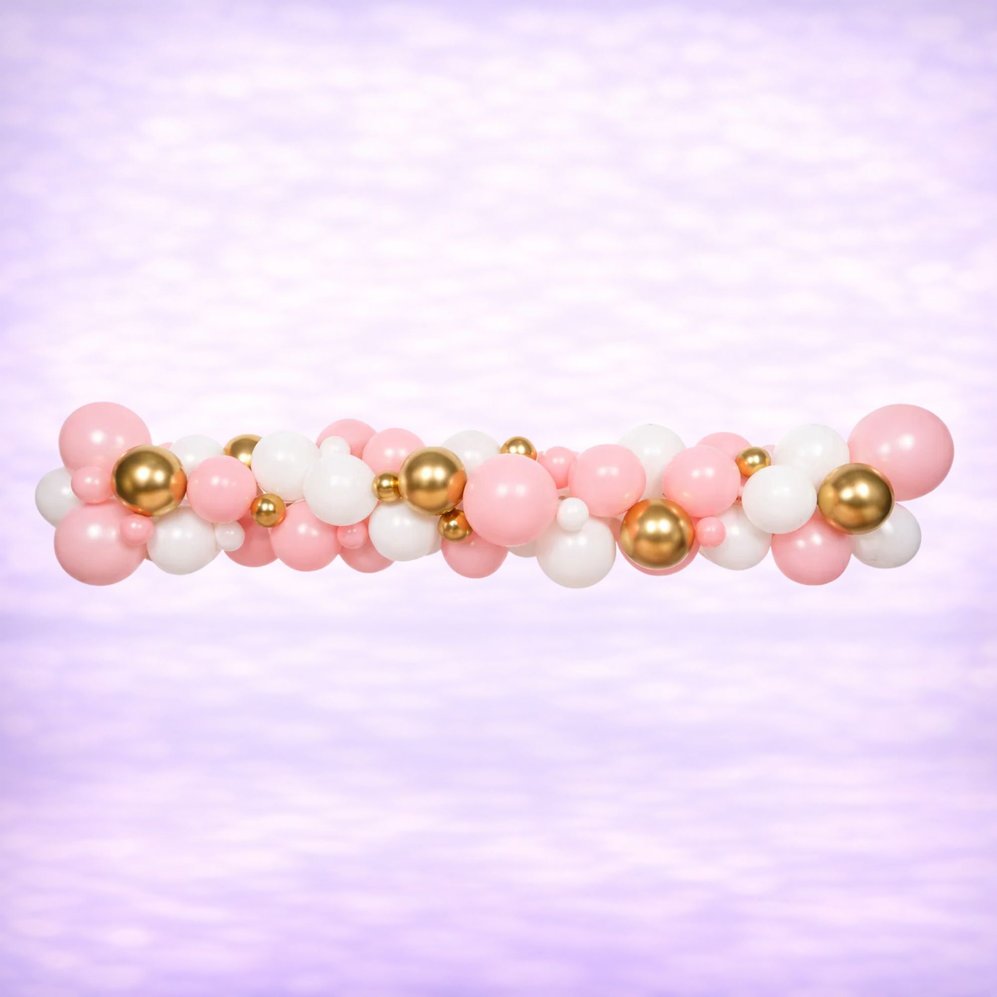 Pink, White and Chrome Gold Balloon Garland Choose Your Size