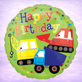 Happy Birthday Trucks Mylar Balloon 17"