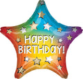 Happy Birthday Rainbow Star Mylar Balloon 19"