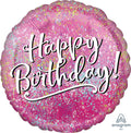 Birthday Pink Fabulous Mylar Balloon 17"