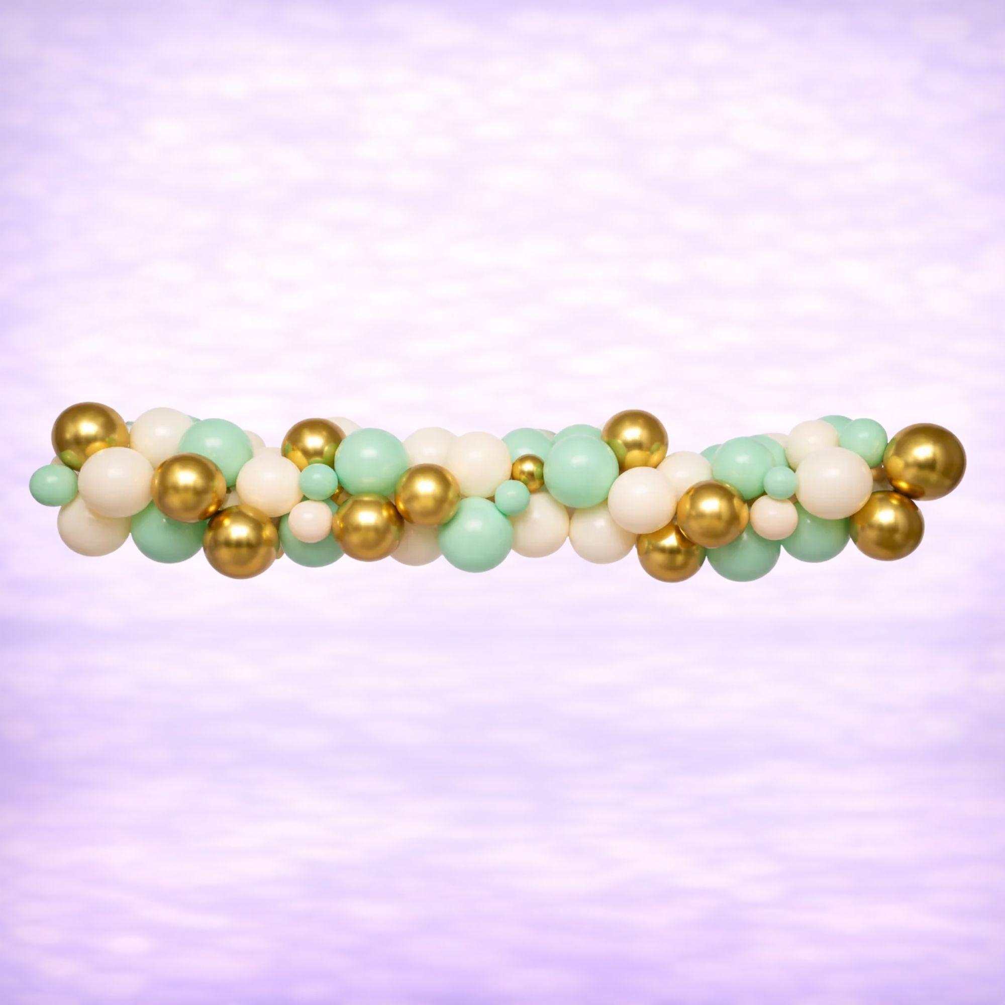 Cream, Mint and Chrome Gold Balloon Garland Choose Your Size