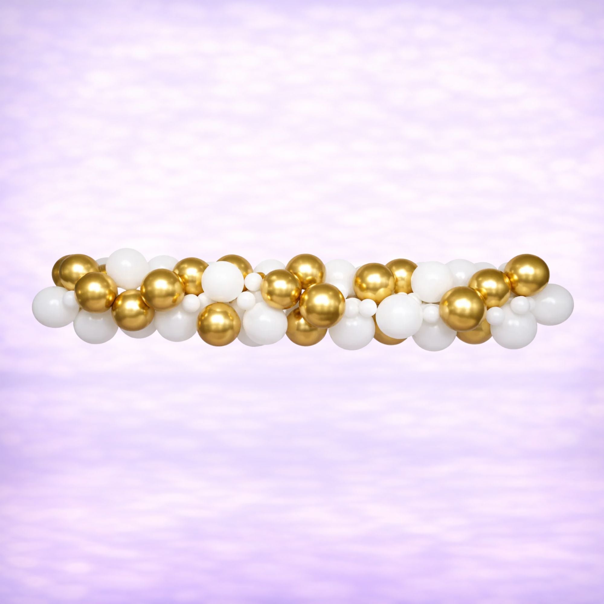 White and Chrome Gold Balloon Garland Choose Your Size