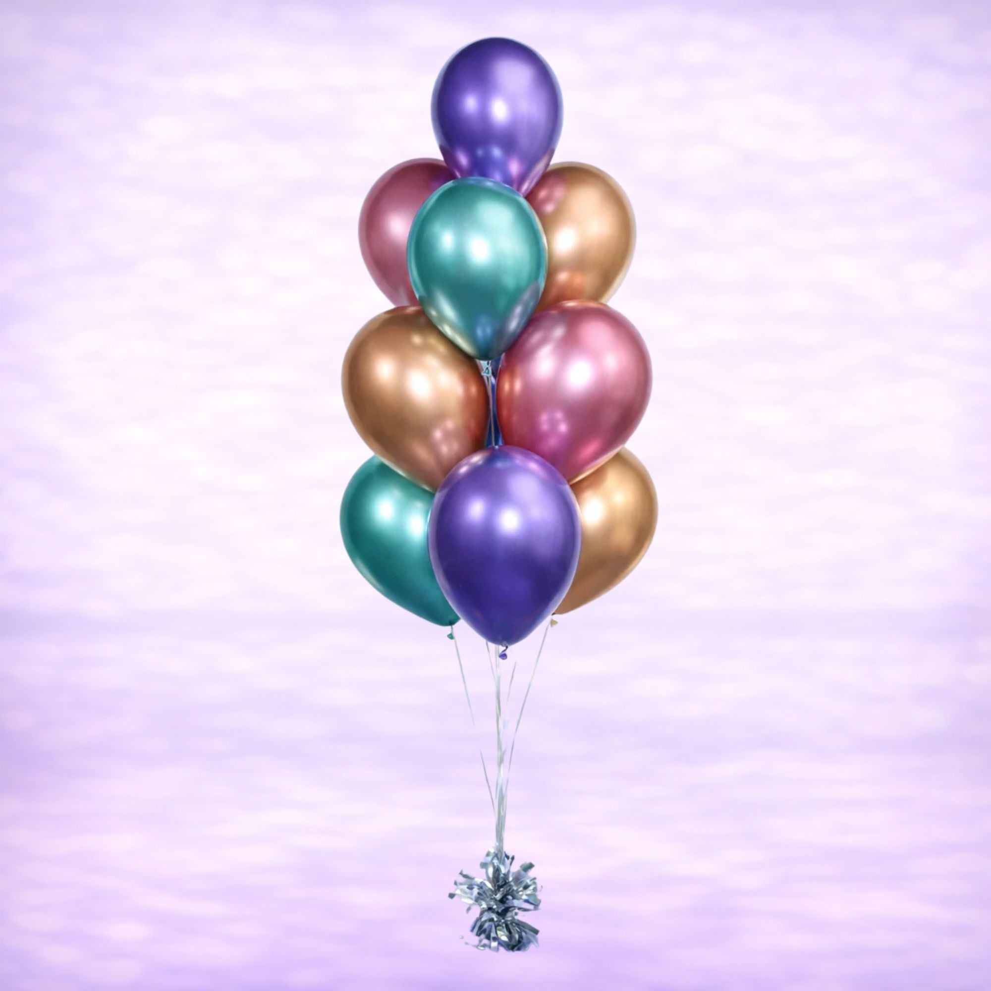 Chrome Balloon Bouquet- 10 Balloons