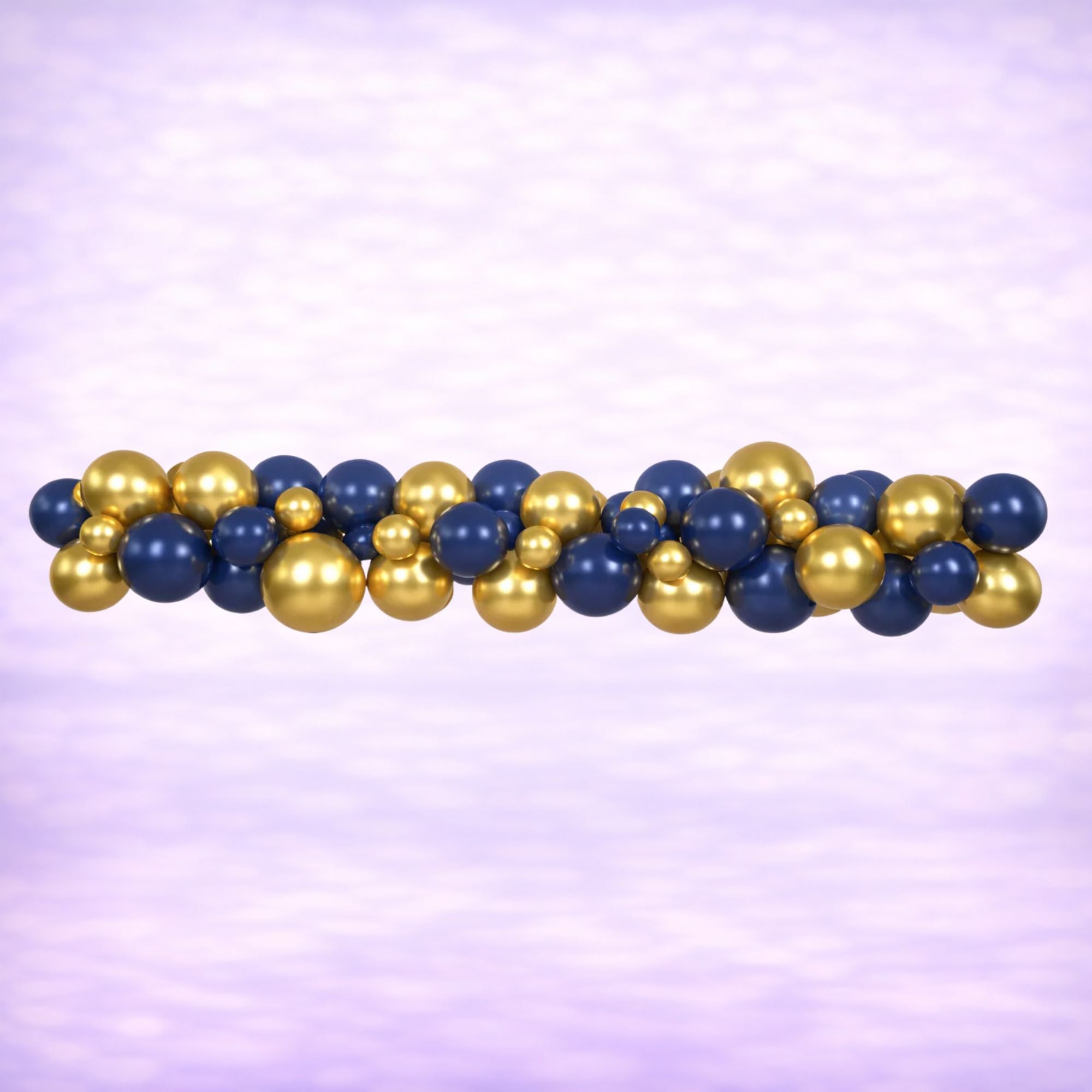 Navy and Chrome Gold Balloon Garland Choose Your Size