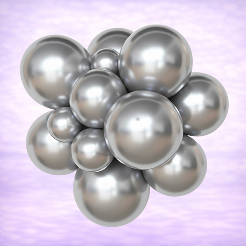 12" Belbal Glossy Silver Latex Balloons 50ct