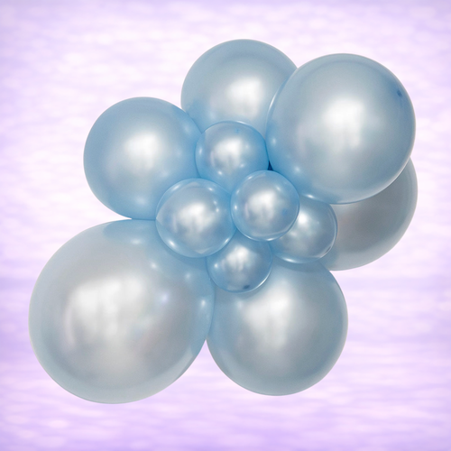 12" Belbal Metallic Light Blue Latex Balloons 50ct
