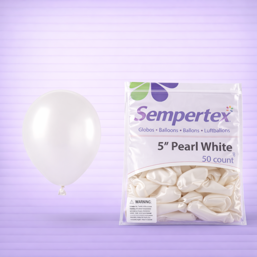 5" Pearl White Latex Balloons 50ct