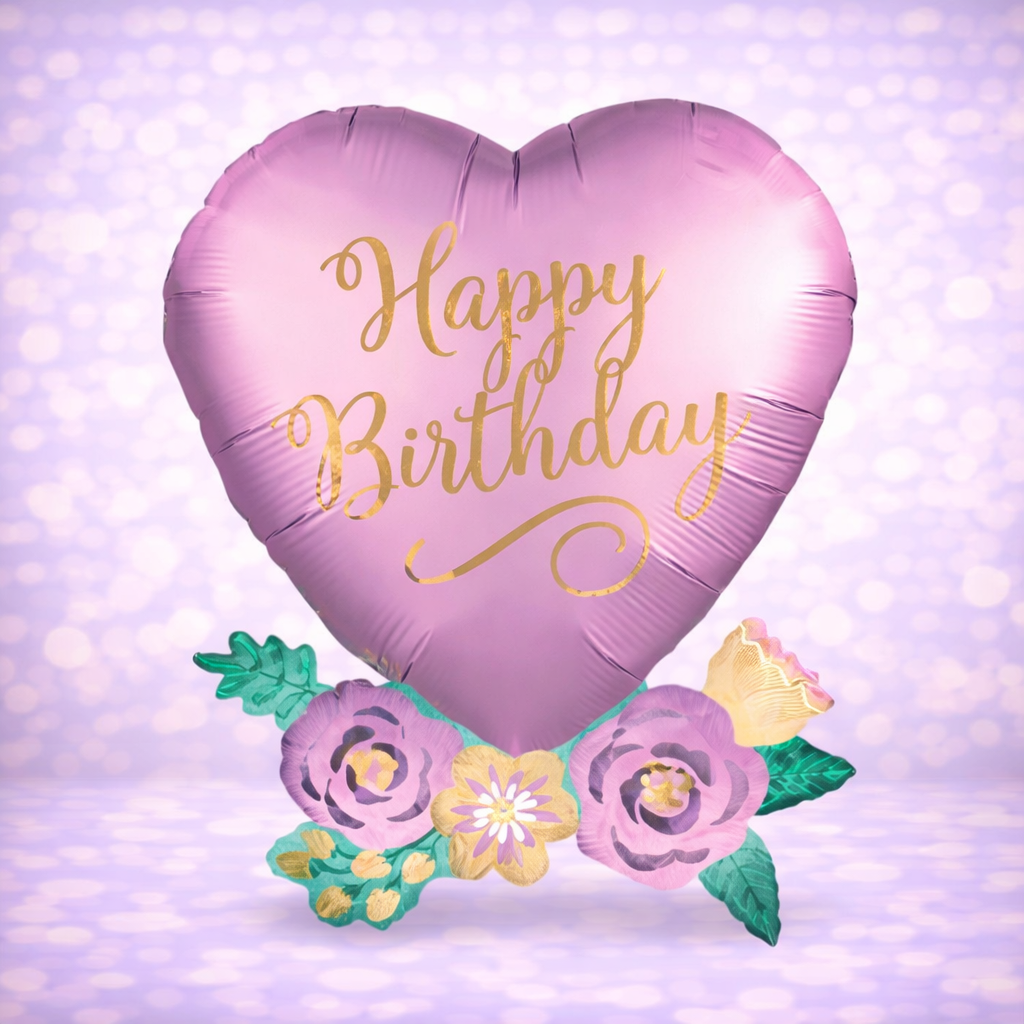 Birthday Satin Heart 30"