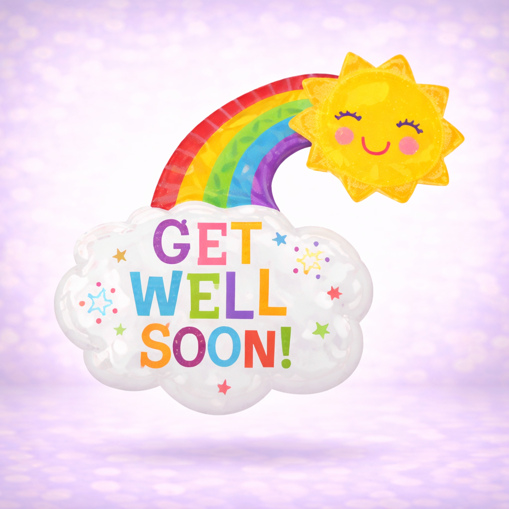 Get Well Happy Rainbow Mylar Balloon