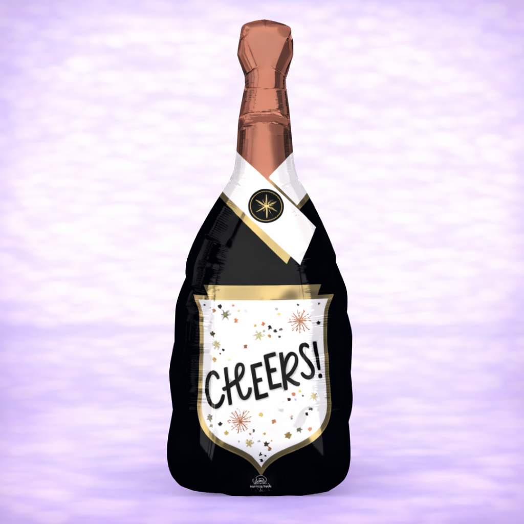 Cheers Confetti Bubbly Bottle Mylar Balloon 36"