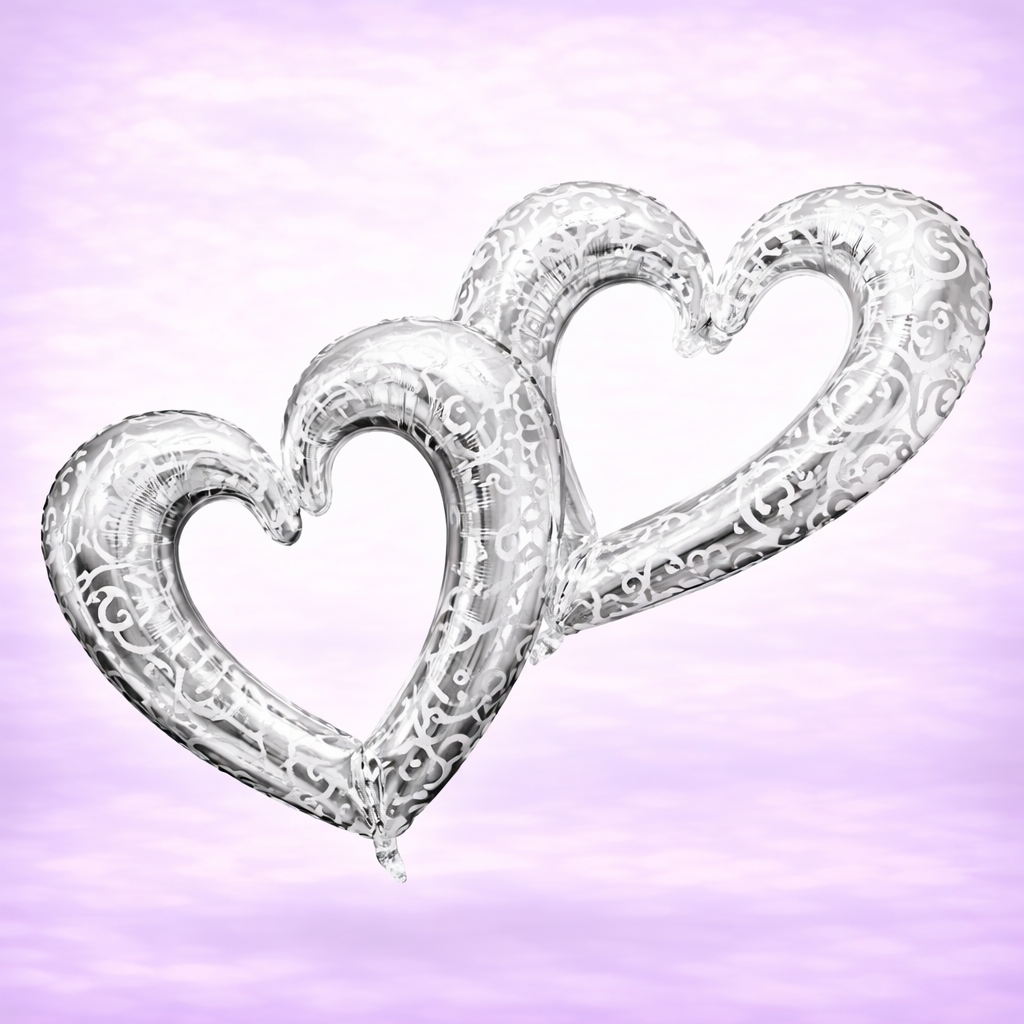 Interlocking Hearts Mylar Balloon 53"