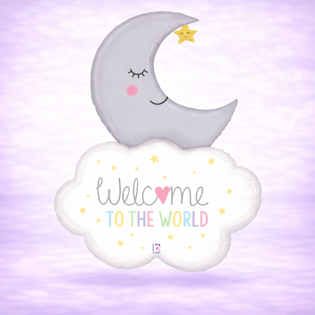 Welcome Baby Moon Mylar Balloon 42"