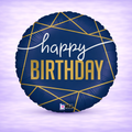 Navy Birthday Mylar Balloon 18"