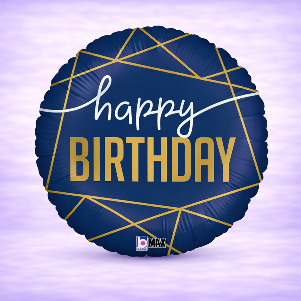 Navy Birthday Mylar Balloon 18"