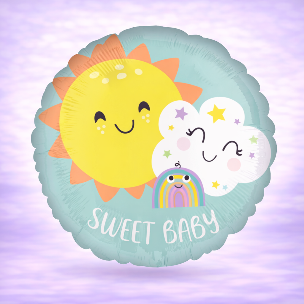 Sweet Baby Rainbow Mylar Balloon 17"