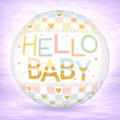 Pastel Hello Baby Mylar Balloon 18"