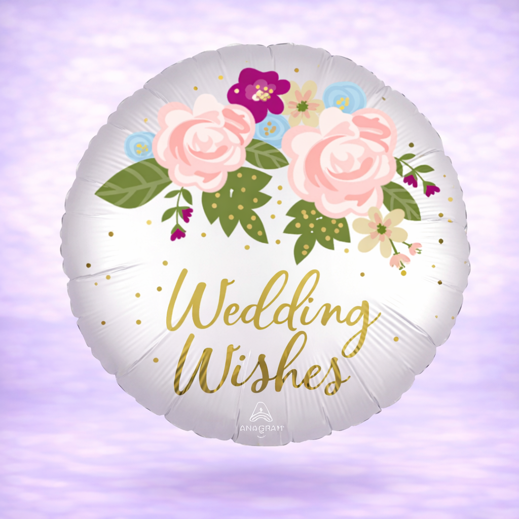 Wedding Wishes Mylar Balloon 18"