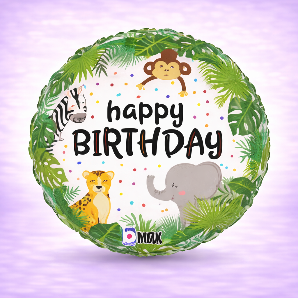 Jungle Birthday Mylar Balloon 18"