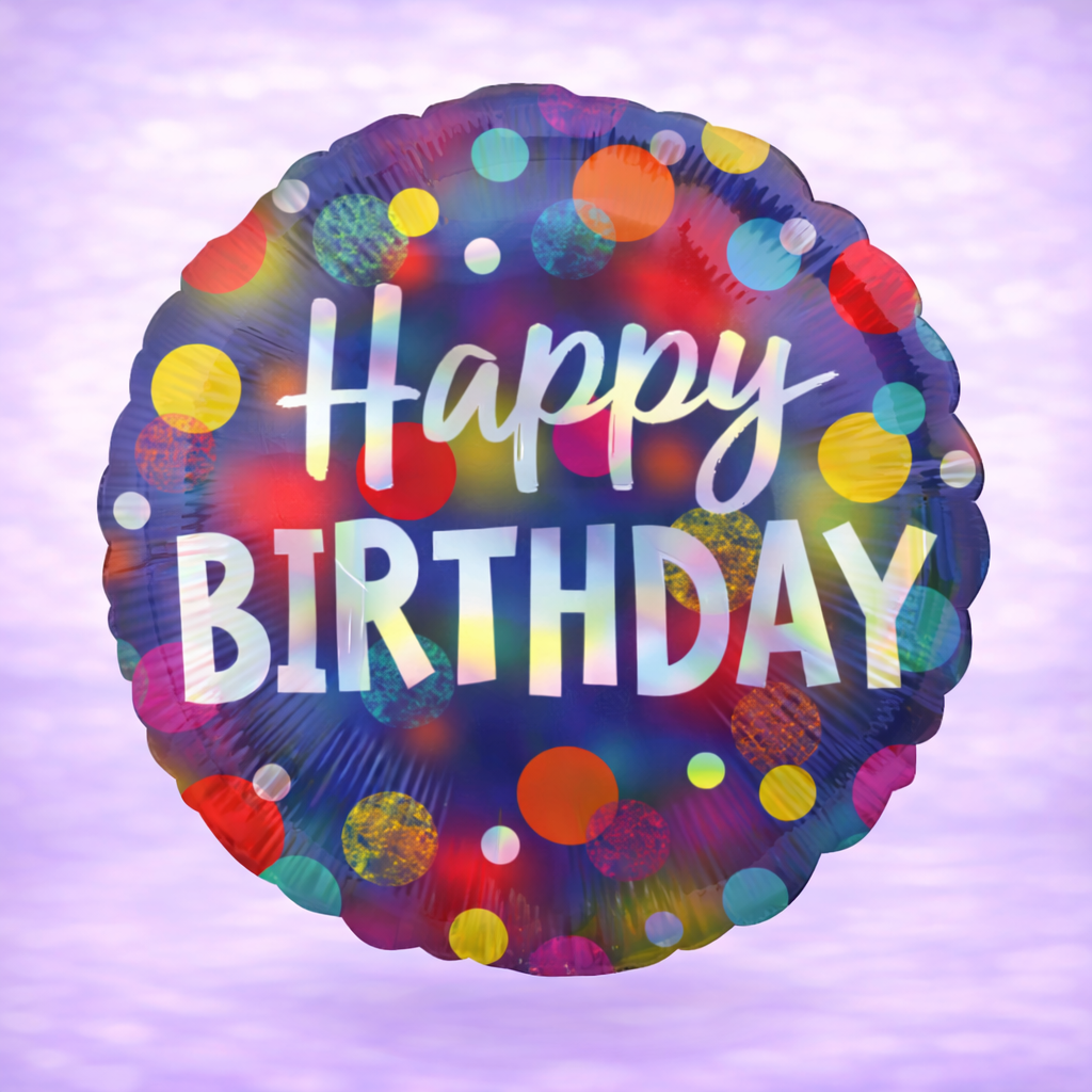 Iridescent Party Dots Mylar Balloon 18"