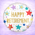 Retirement White Stars Mylar Balloon 18"