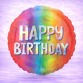 Happy Birthday Silver Ombre Mylar Balloon 18"