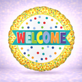 Welcome Back Dots Mylar Balloon