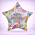 Happy Birthday Stars Holographic Mylar Balloon 32"