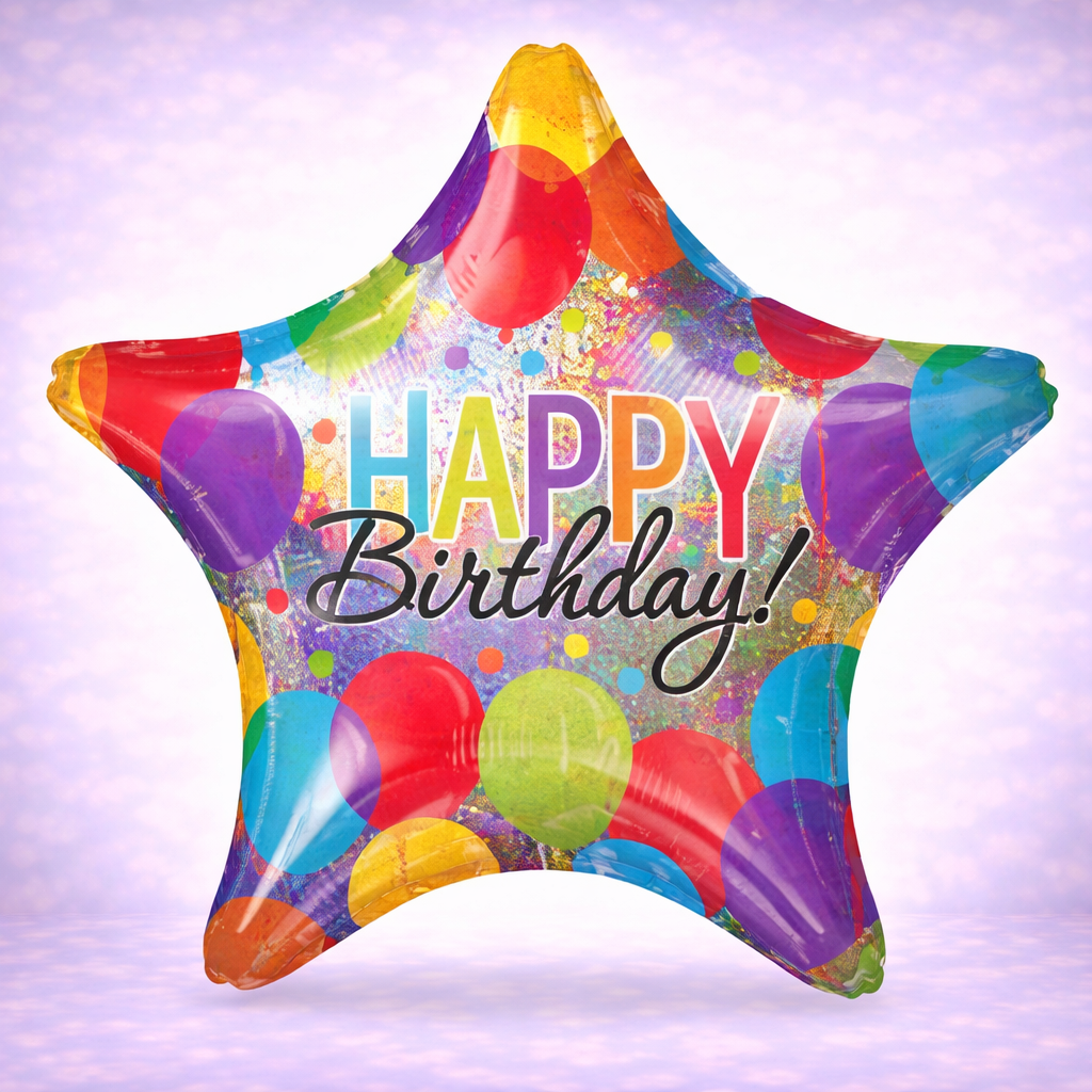 Star Shaped Balloon Bash Holographic 28"