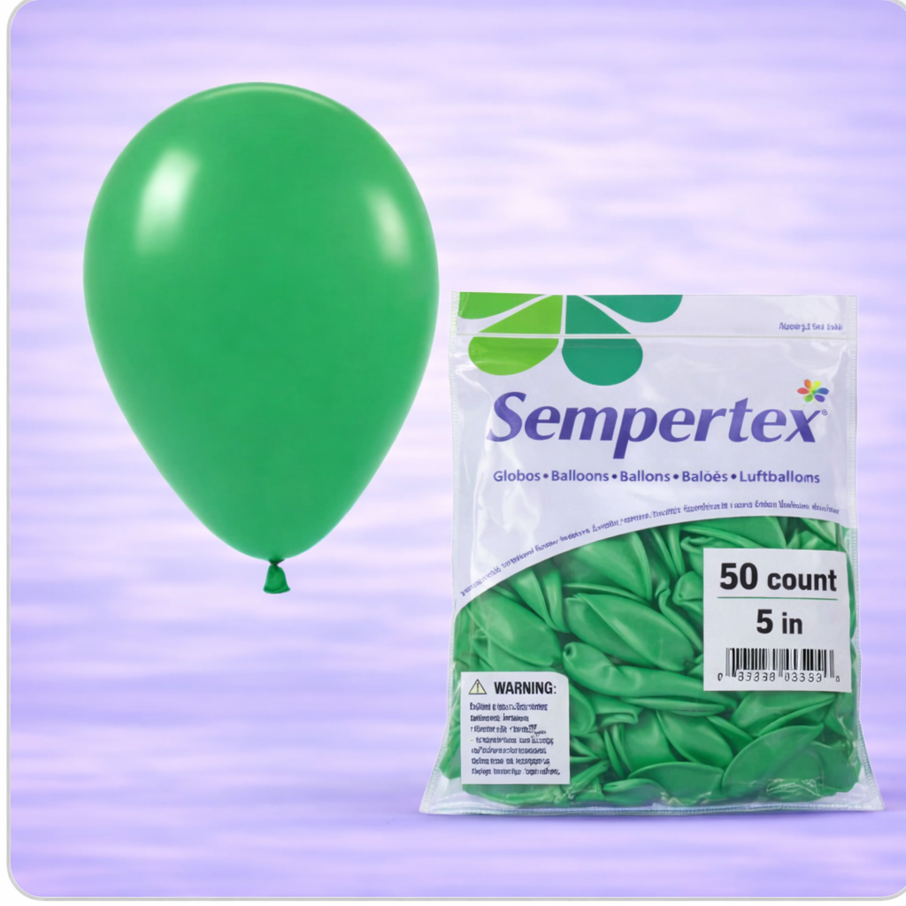 5" Deluxe Shamrock Green Latex Balloons 50ct