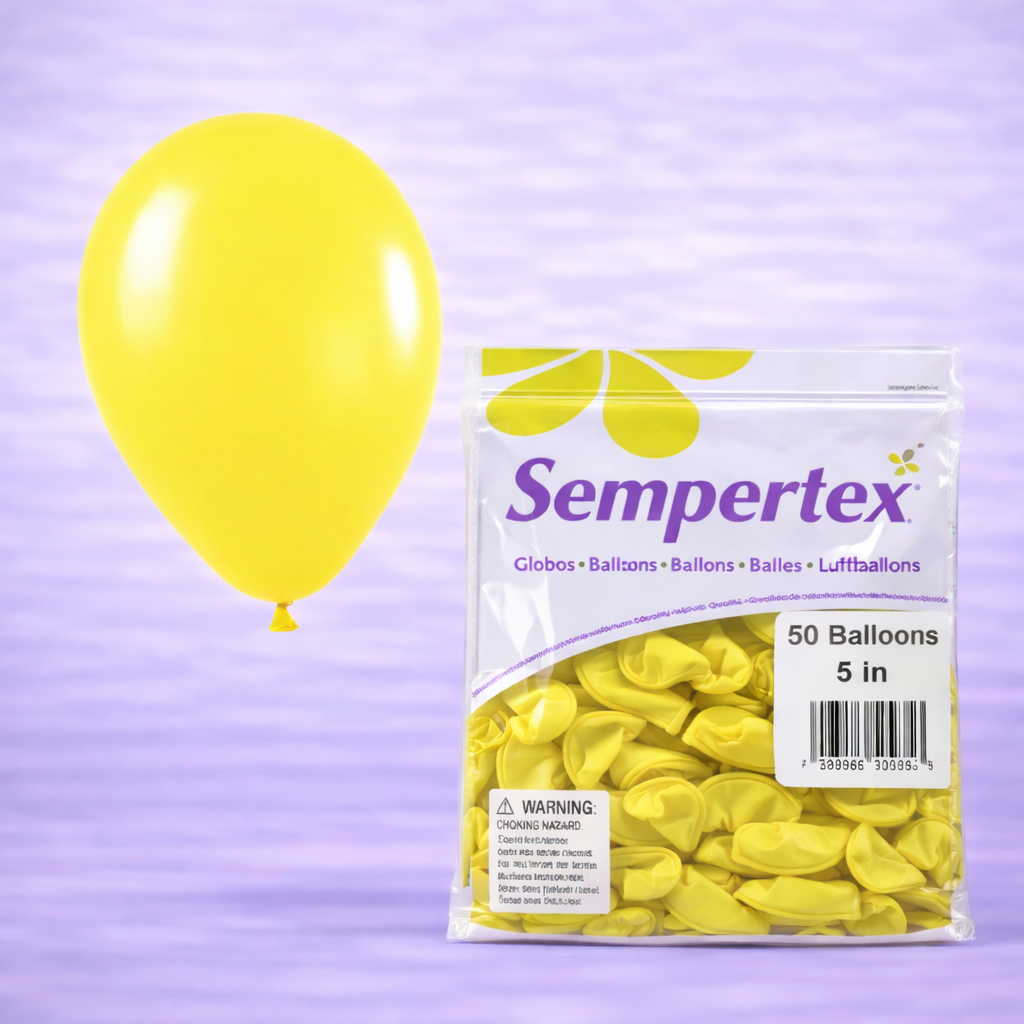 5" Fashion Yellow Latex Balloons 50ct