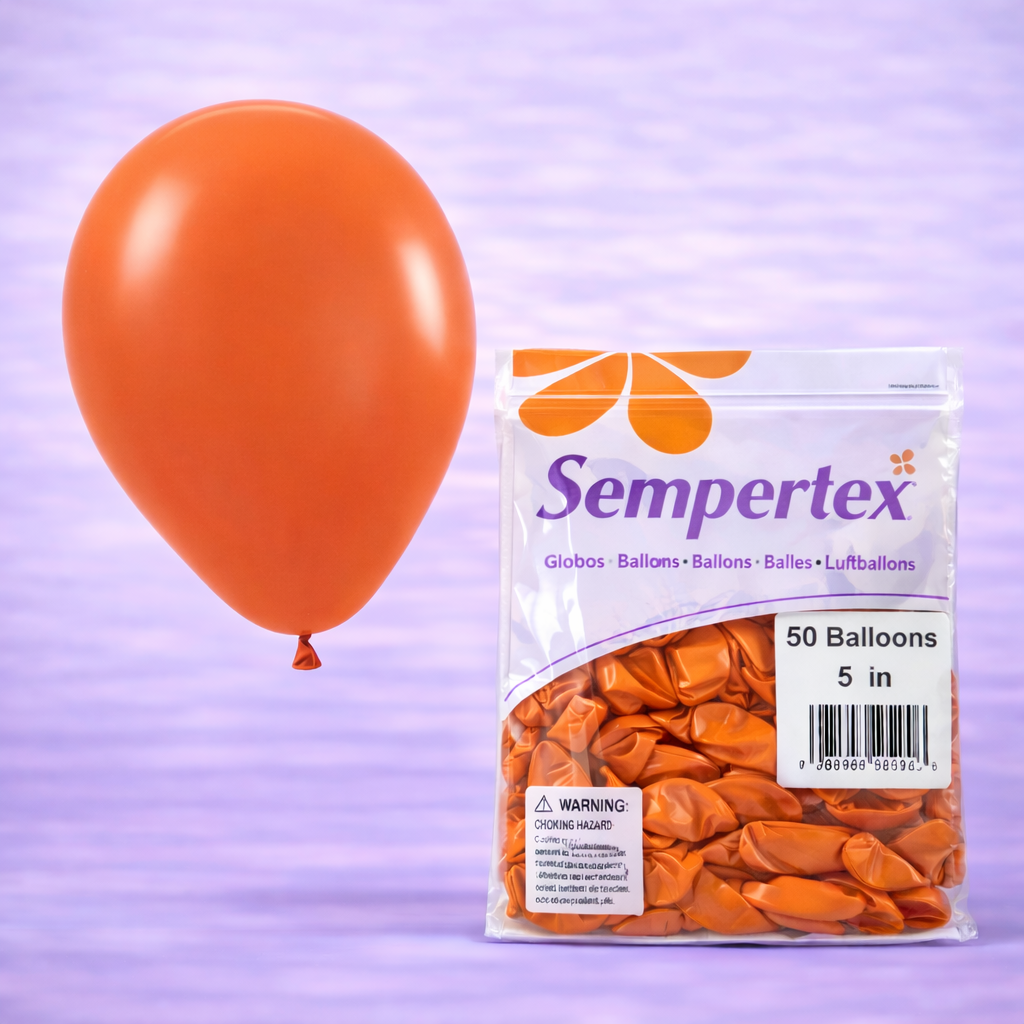 5" Deluxe Sunset Orange Latex Balloons 50ct