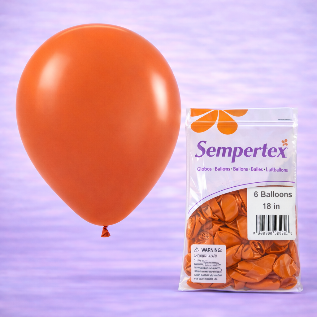 18" Deluxe Sunset Orange Latex Balloons 6ct