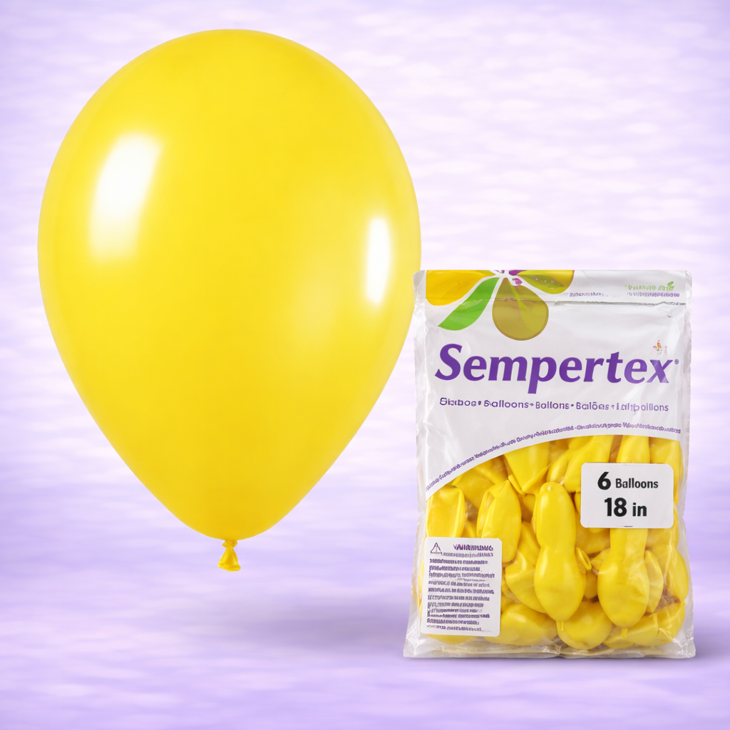 18" Fashion Yellow Latex Balloons 6ct