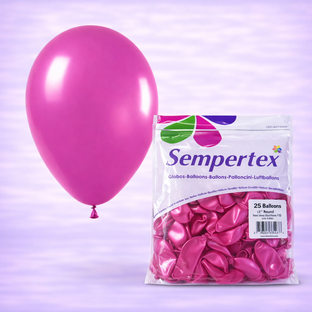 11" Metallic Fuchsia Latex Balloons 25ct