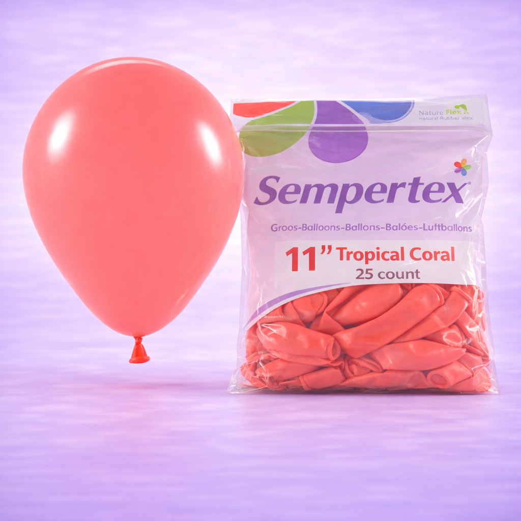 11" Deluxe Tropical Coral Latex Balloons 25ct