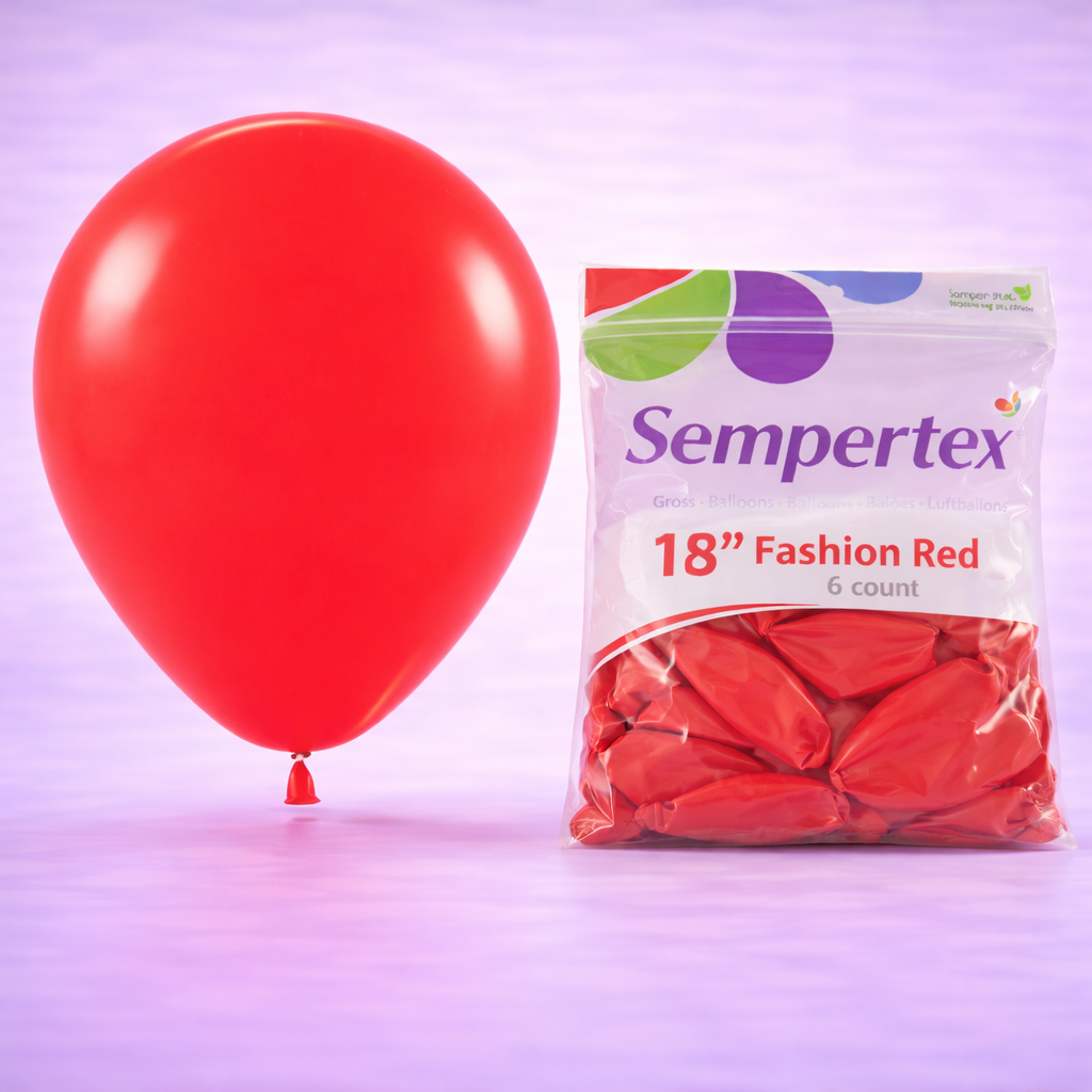 18" Fashion Red Latex Balloons 6ct