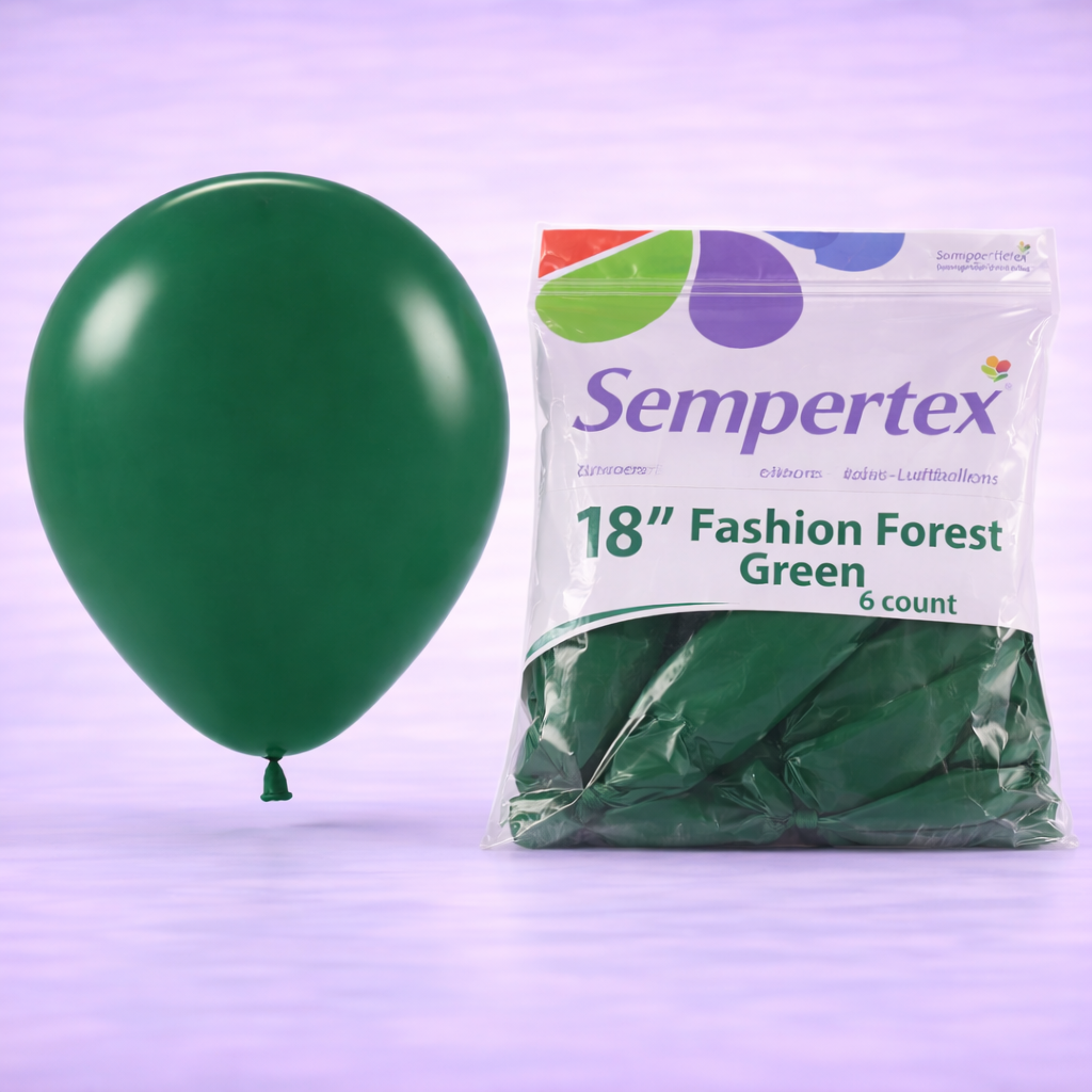 18" Fashion Forest Green Latex Balloons 6ct
