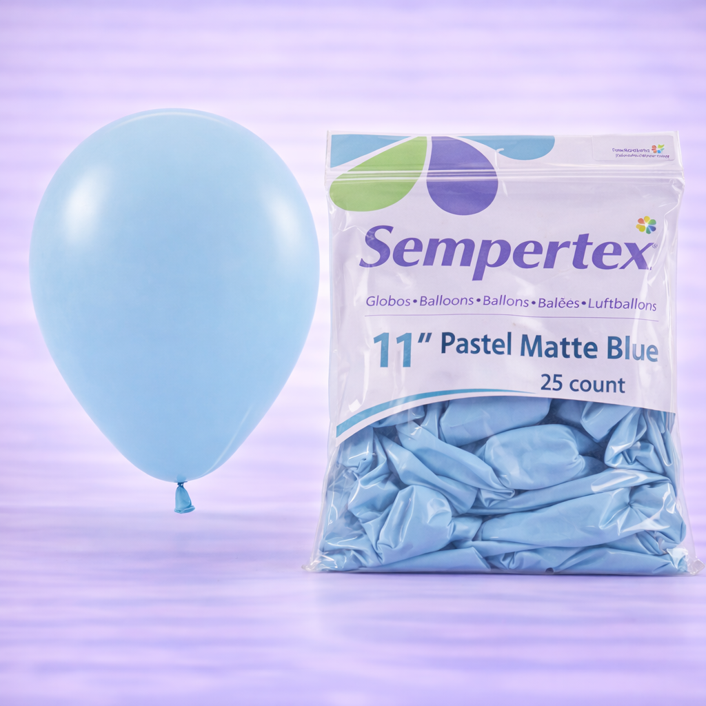 11" Pastel Matte Blue Latex Balloons 25ct