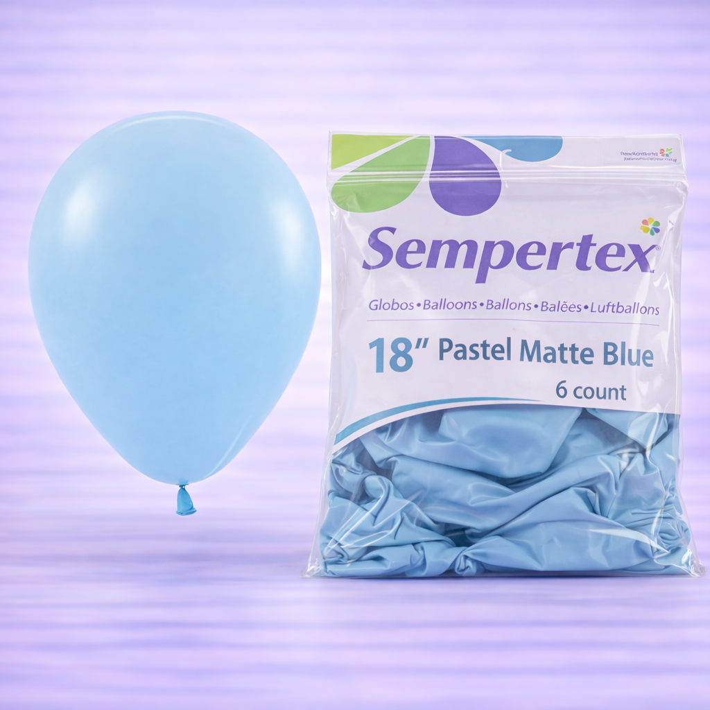 18" Pastel Matte Blue Latex Balloons 6ct