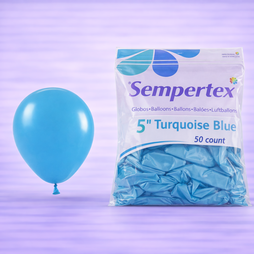 5" Deluxe Turquoise Blue Latex Balloons 50ct