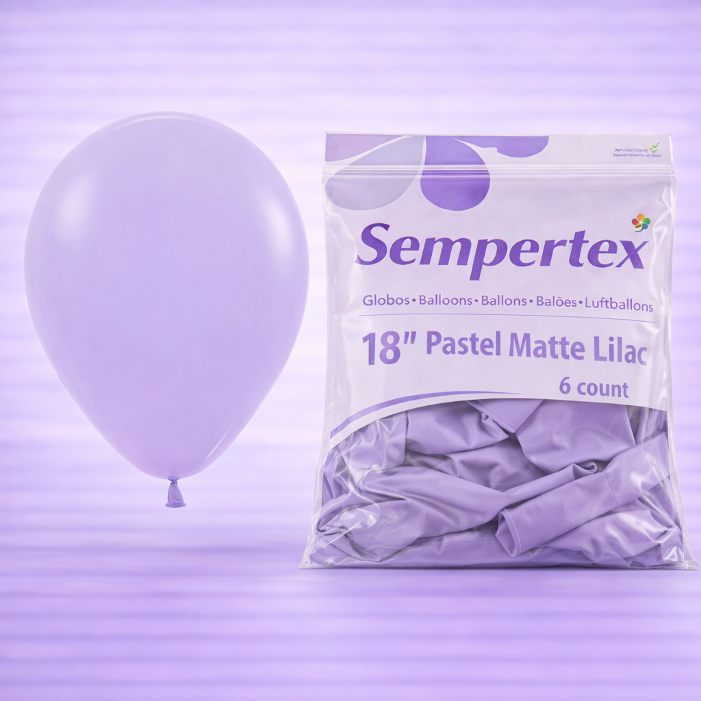 18" Pastel Matte Lilac Latex Balloons 6ct