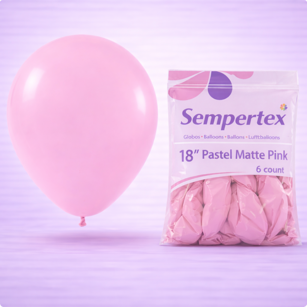 18" Pastel Matte Pink Latex Balloons 6ct