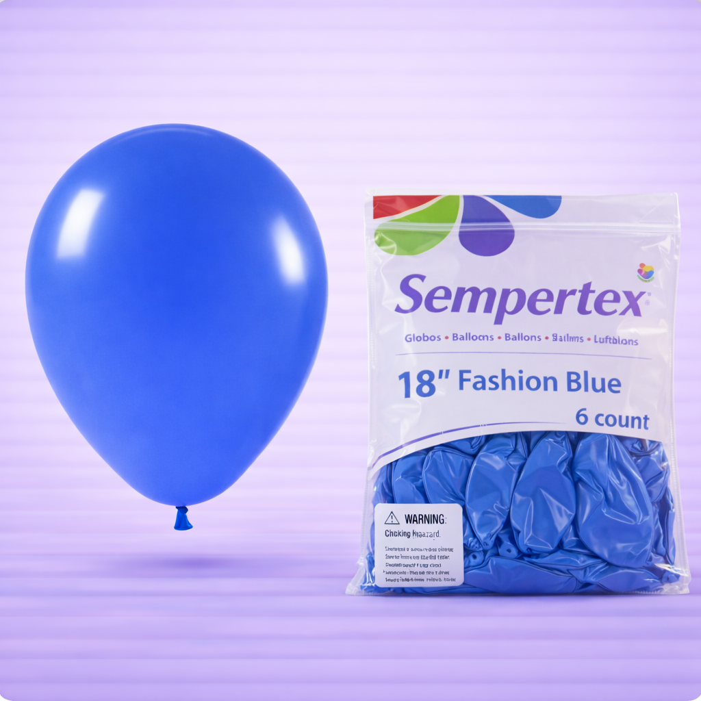 18" Fashion Blue Latex Balloons 6ct