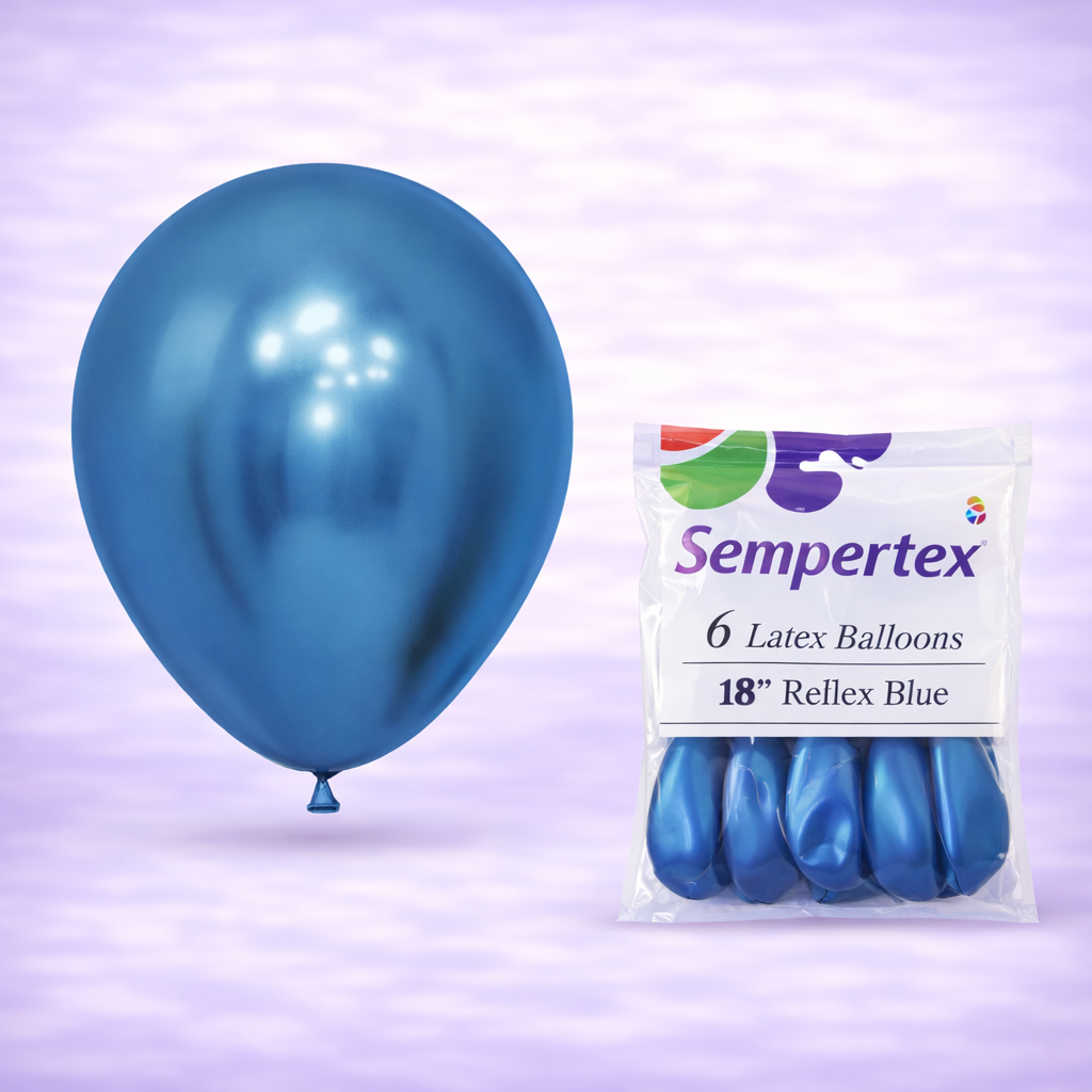 18" Reflex Blue Latex Balloons 6ct