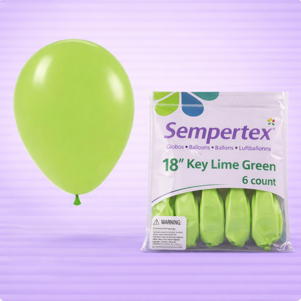 18" Deluxe Key Lime Latex Balloons 6ct