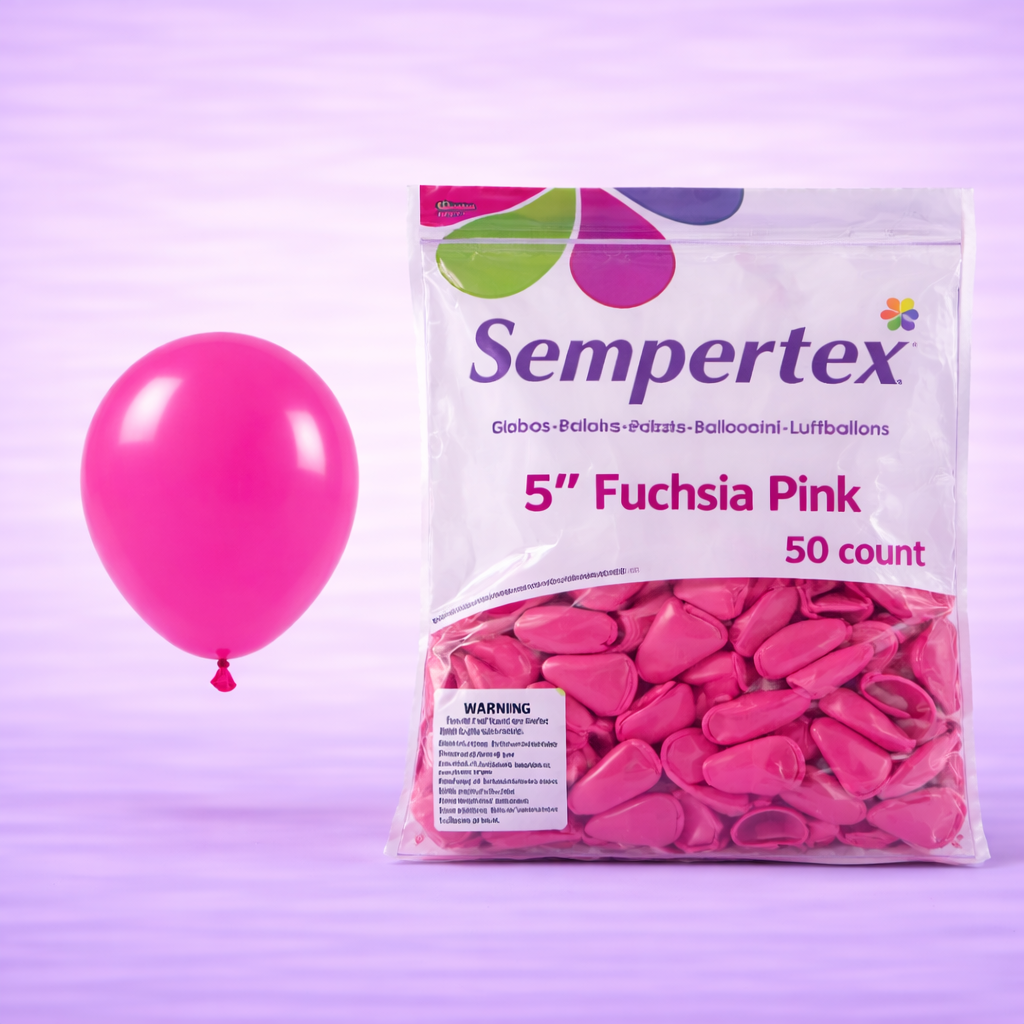 5" Deluxe Fuchsia Latex Balloons 50ct