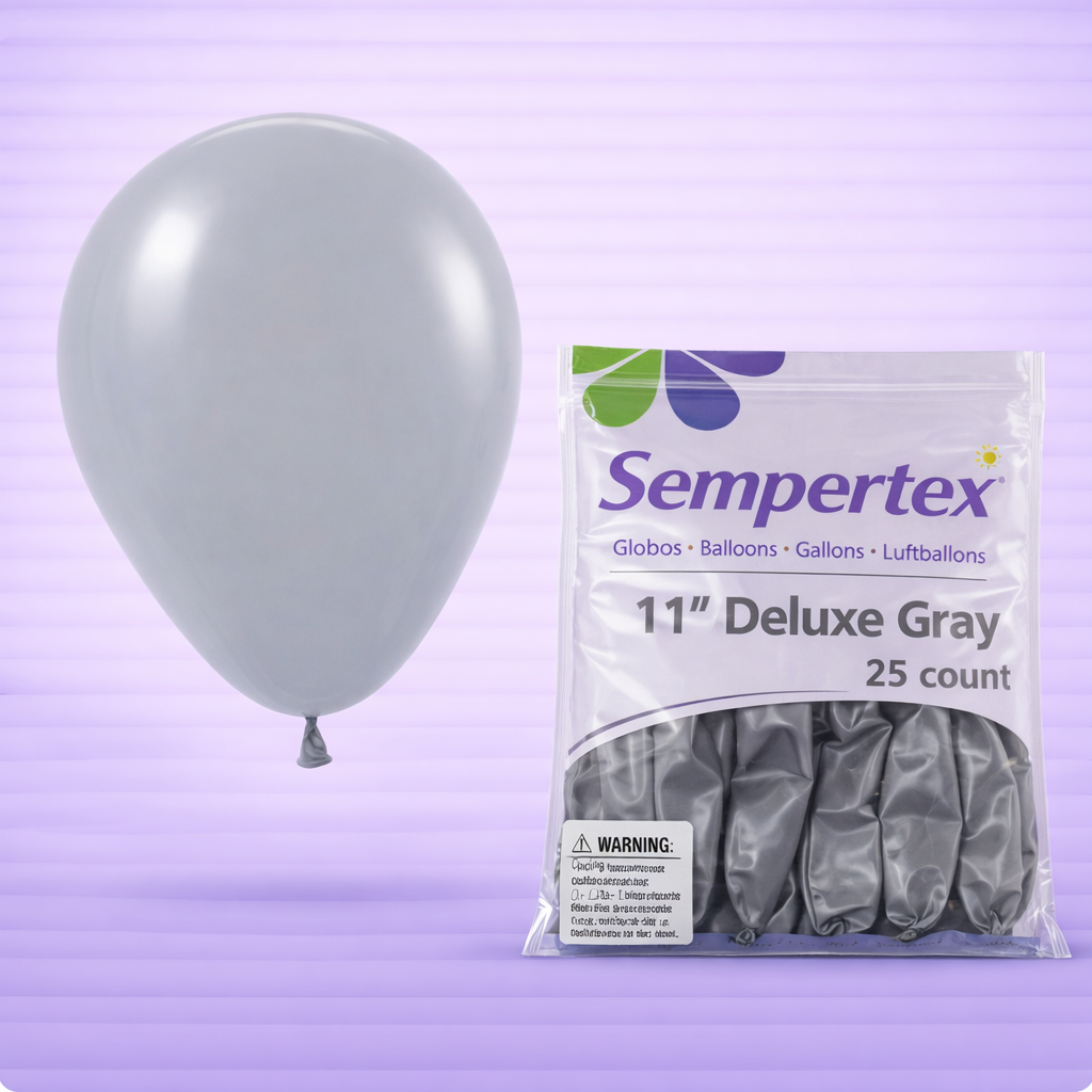 11" Deluxe Grey Latex Balloons 25ct