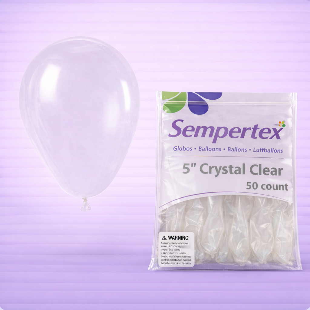 5" Crystal Clear Latex Balloons 50ct