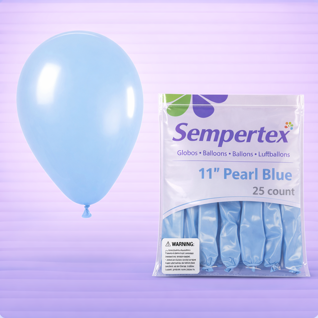 11" Pearl Blue Latex Balloons 25ct